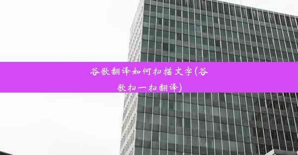 谷歌翻译如何扫描文字(谷歌扫一扫翻译)