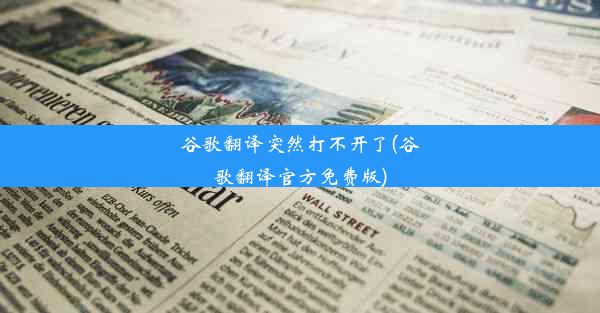 谷歌翻译突然打不开了(谷歌翻译官方免费版)