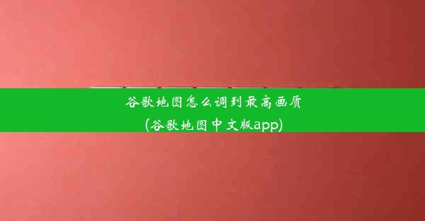 谷歌地图怎么调到最高画质(谷歌地图中文版app)