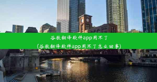 谷歌翻译软件app用不了(谷歌翻译软件app用不了怎么回事)