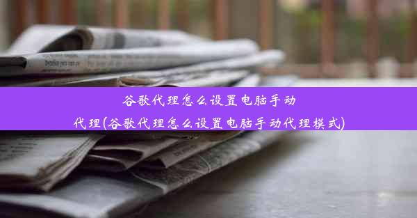 谷歌代理怎么设置电脑手动代理(谷歌代理怎么设置电脑手动代理模式)