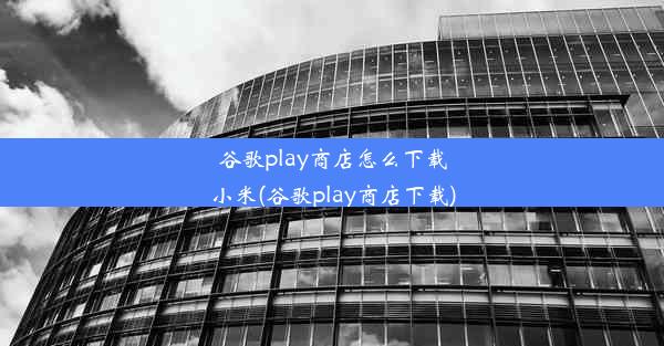 谷歌play商店怎么下载小米(谷歌play商店下载)