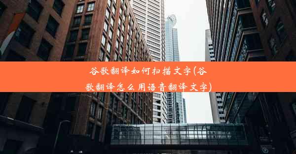 谷歌翻译如何扫描文字(谷歌翻译怎么用语音翻译文字)