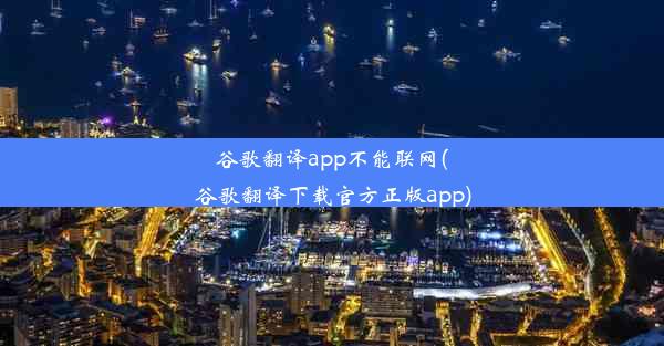 谷歌翻译app不能联网(谷歌翻译下载官方正版app)