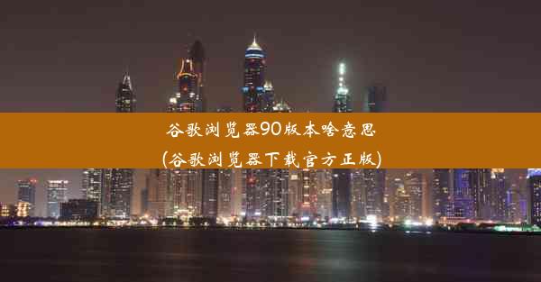 谷歌浏览器90版本啥意思(谷歌浏览器下载官方正版)