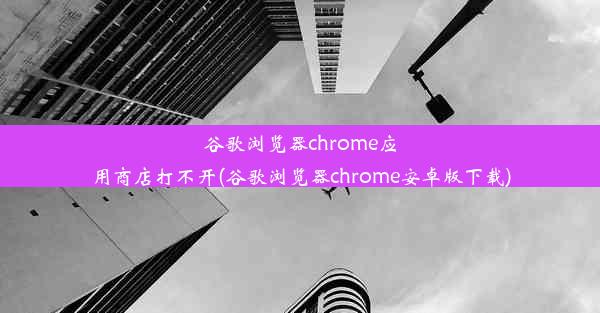 谷歌浏览器chrome应用商店打不开(谷歌浏览器chrome安卓版下载)