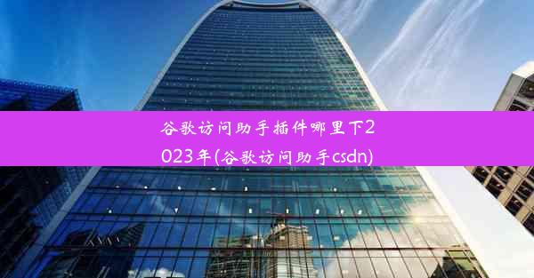 谷歌访问助手插件哪里下2023年(谷歌访问助手csdn)