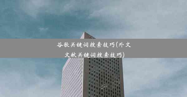 谷歌关键词搜索技巧(外文文献关键词搜索技巧)