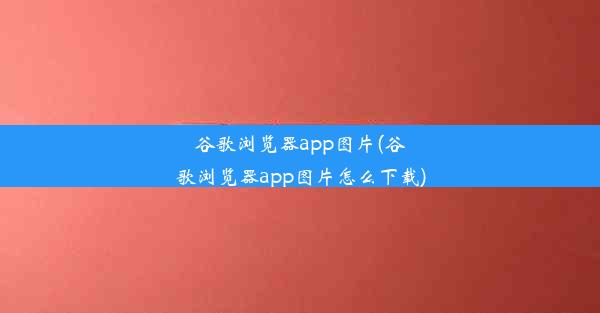 谷歌浏览器app图片(谷歌浏览器app图片怎么下载)