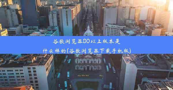 谷歌浏览器80以上版本是什么样的(谷歌浏览器下载手机版)