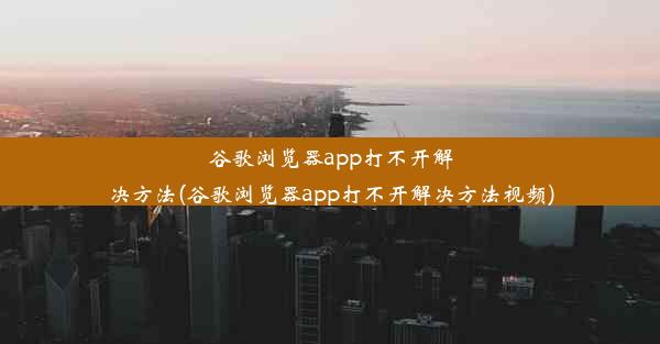 谷歌浏览器app打不开解决方法(谷歌浏览器app打不开解决方法视频)