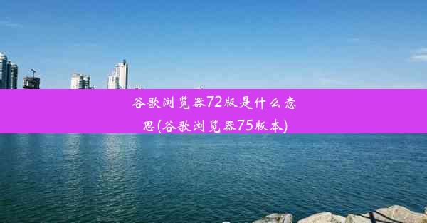 谷歌浏览器72版是什么意思(谷歌浏览器75版本)