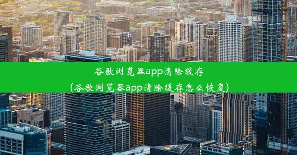 谷歌浏览器app清除缓存(谷歌浏览器app清除缓存怎么恢复)