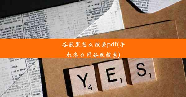 谷歌里怎么搜索pdf(手机怎么用谷歌搜索)