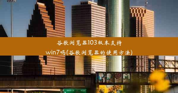 谷歌浏览器103版本支持win7吗(谷歌浏览器的使用方法)