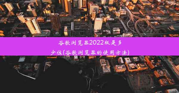 谷歌浏览器2022版是多少位(谷歌浏览器的使用方法)