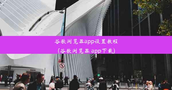 谷歌浏览器app设置教程(谷歌浏览器 app下载)