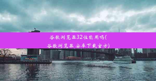 谷歌浏览器32位能用吗(谷歌浏览器 安卓下载官方)