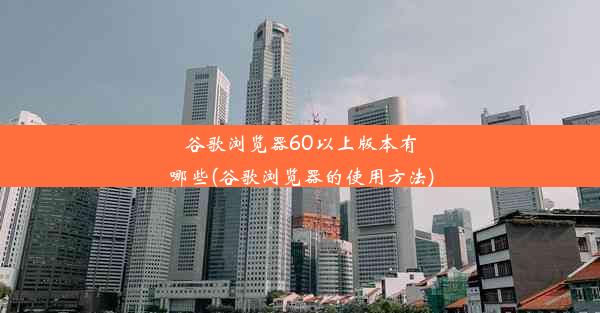 谷歌浏览器60以上版本有哪些(谷歌浏览器的使用方法)