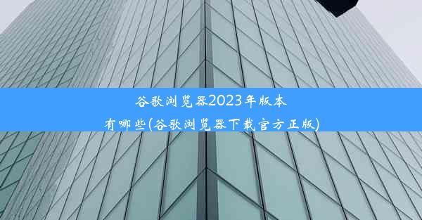 谷歌浏览器2023年版本有哪些(谷歌浏览器下载官方正版)