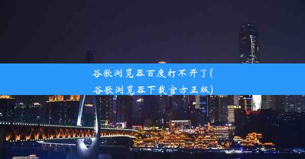 谷歌浏览器百度打不开了(谷歌浏览器下载官方正版)