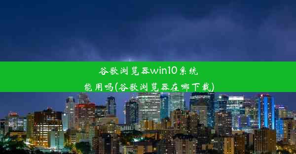 谷歌浏览器win10系统能用吗(谷歌浏览器在哪下载)