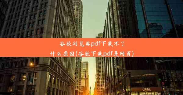 谷歌浏览器pdf下载不了什么原因(谷歌下载pdf是网页)