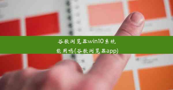 谷歌浏览器win10系统能用吗(谷歌浏览器app)