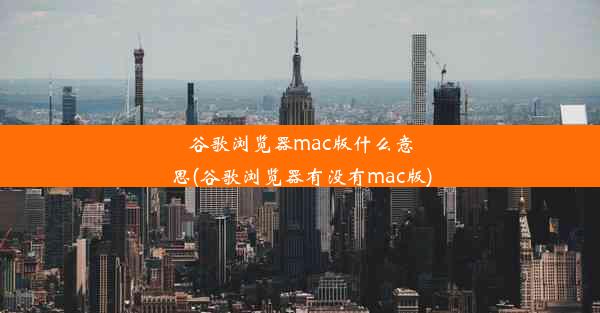 谷歌浏览器mac版什么意思(谷歌浏览器有没有mac版)