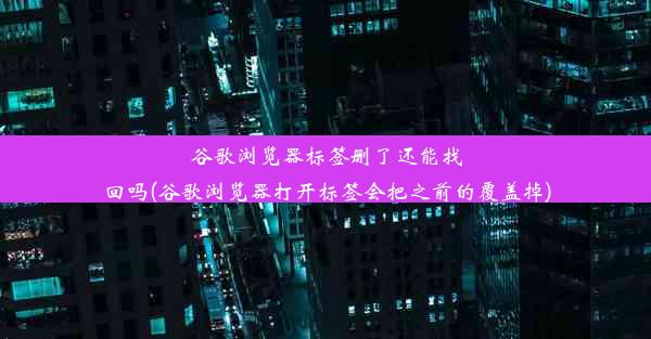 谷歌浏览器标签删了还能找回吗(谷歌浏览器打开标签会把之前的覆盖掉)