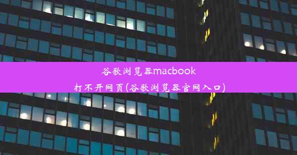 谷歌浏览器macbook打不开网页(谷歌浏览器官网入口)