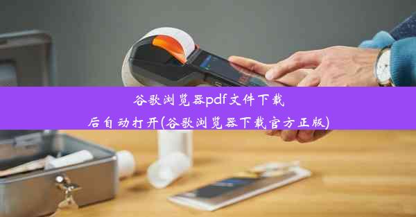 谷歌浏览器pdf文件下载后自动打开(谷歌浏览器下载官方正版)