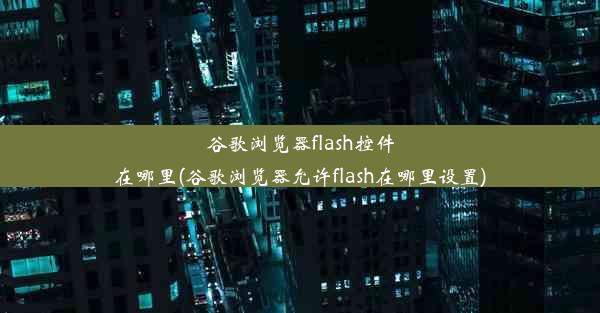 谷歌浏览器flash控件在哪里(谷歌浏览器允许flash在哪里设置)