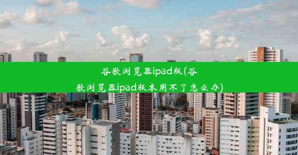 谷歌浏览器ipad版(谷歌浏览器ipad版本用不了怎么办)