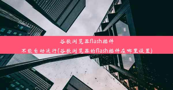 谷歌浏览器flash插件不能自动运行(谷歌浏览器的flash插件在哪里设置)