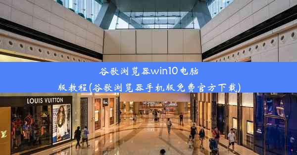 谷歌浏览器win10电脑版教程(谷歌浏览器手机版免费官方下载)