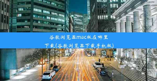 谷歌浏览器mac版在哪里下载(谷歌浏览器下载手机版)