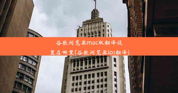 谷歌浏览器mac版翻译设置在哪里(谷歌浏览器ios翻译)