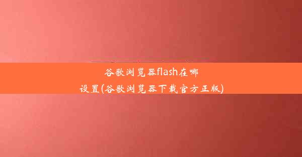 谷歌浏览器flash在哪设置(谷歌浏览器下载官方正版)