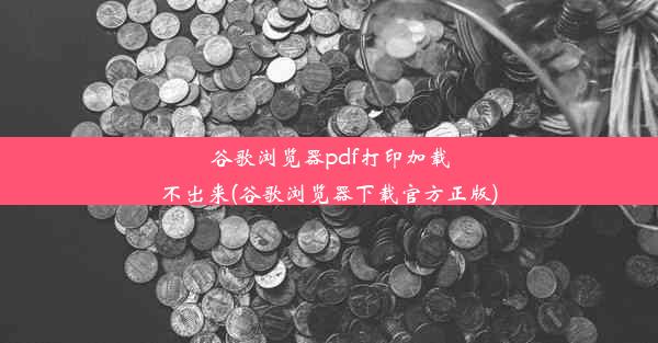 谷歌浏览器pdf打印加载不出来(谷歌浏览器下载官方正版)