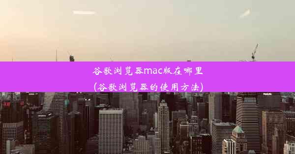 谷歌浏览器mac版在哪里(谷歌浏览器的使用方法)