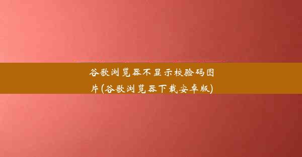 谷歌浏览器不显示校验码图片(谷歌浏览器下载安卓版)