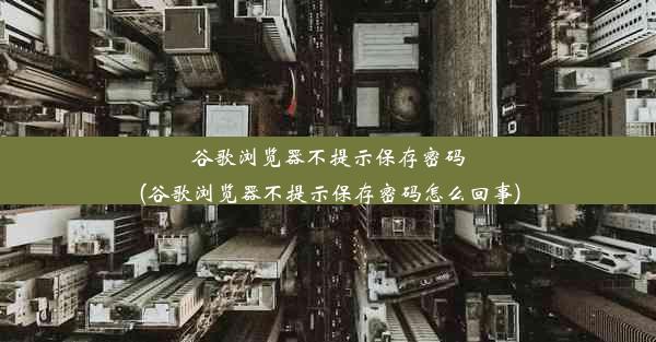 谷歌浏览器不提示保存密码(谷歌浏览器不提示保存密码怎么回事)