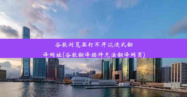 谷歌浏览器打不开沉浸式翻译网址(谷歌翻译插件无法翻译网页)