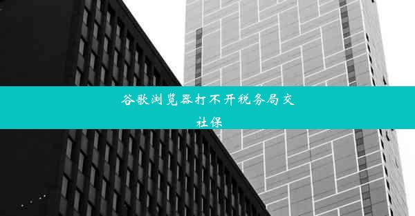 谷歌浏览器打不开税务局交社保