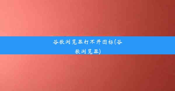 谷歌浏览器打不开图标(谷歌浏览器)