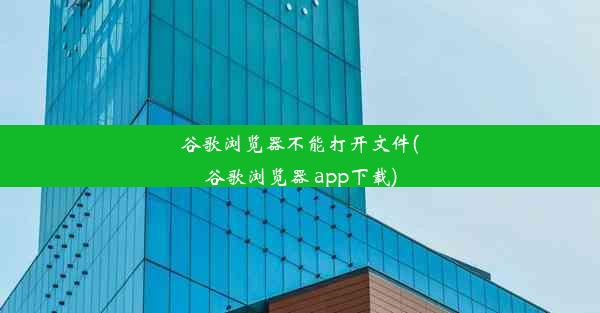 谷歌浏览器不能打开文件(谷歌浏览器 app下载)