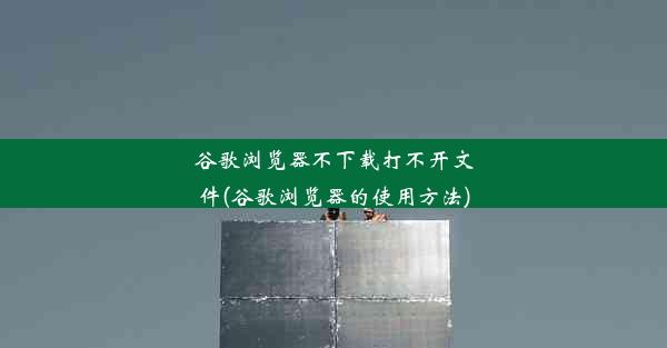 谷歌浏览器不下载打不开文件(谷歌浏览器的使用方法)