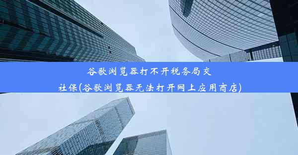 谷歌浏览器打不开税务局交社保(谷歌浏览器无法打开网上应用商店)