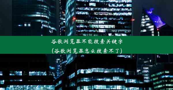 谷歌浏览器不能搜索关键字(谷歌浏览器怎么搜索不了)